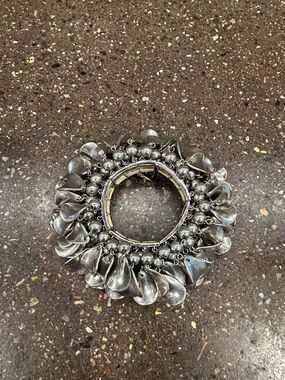 Vintage! Chunky Silver-Tone Charm Cluster Bracelet